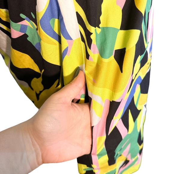 Crosby Isla Colorful Ruffle Short Sleeve V Neck Dress Exotic Tropics Print XS - Picture 9 of 14